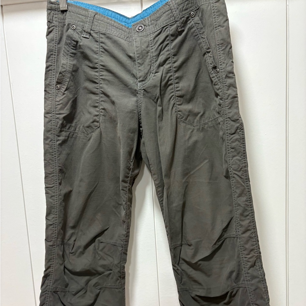 Kuhl Kendra Kapri Capri Pants Womens 8 Gray Embroidered Hiking Stretch